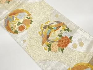 唐織花鳥模様織出し袋帯